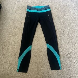 Black and Teal Lulu Lemon Leggings
